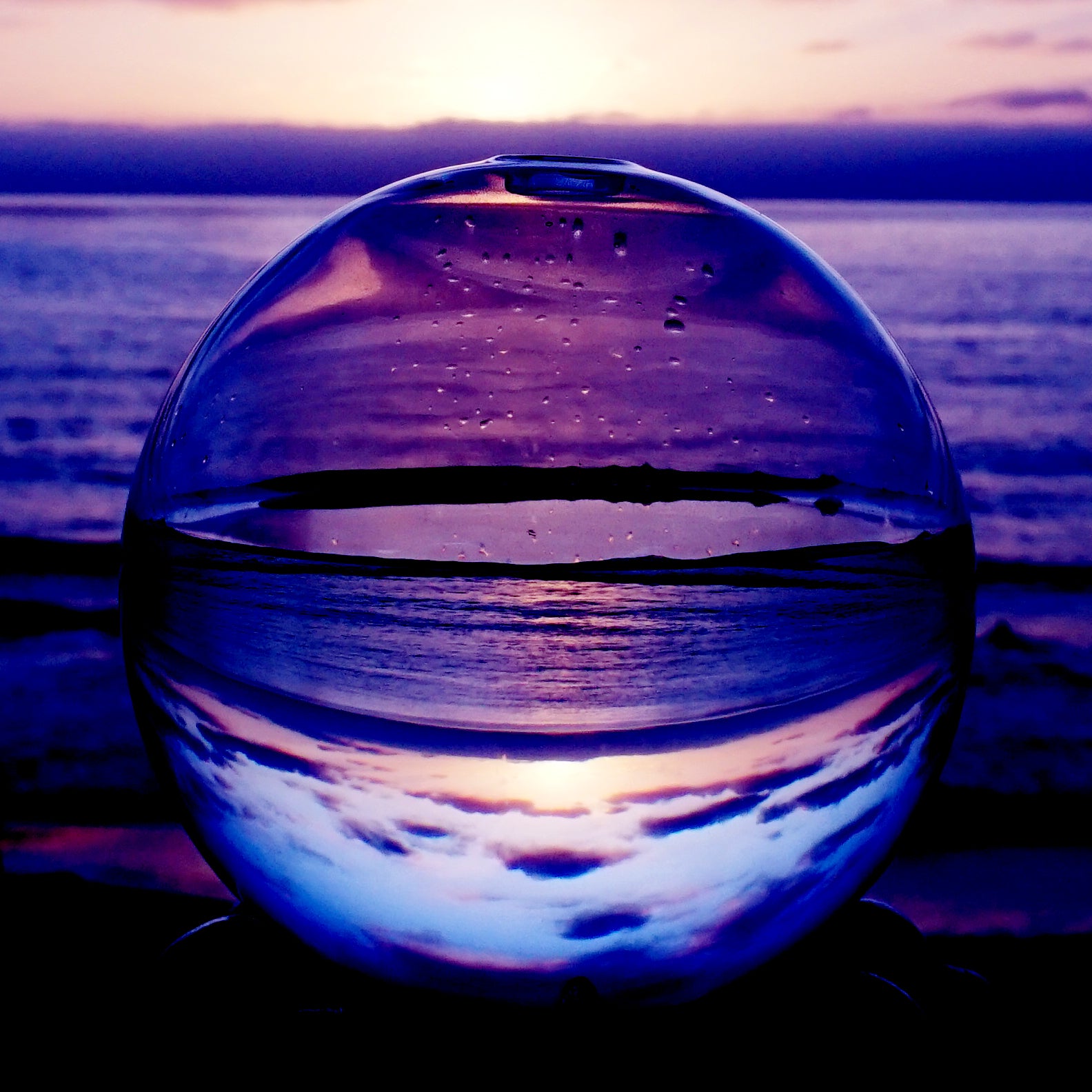 Bio-Orb on Beach sun set