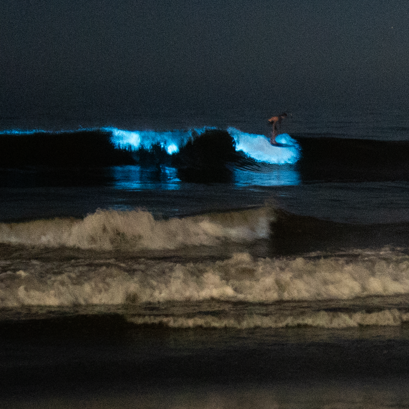 A Moonlit and Wavelit Night at Moonlight Beach, Encinitas California