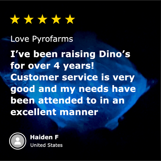 PyroFarms Five Star review for DinoNutrients