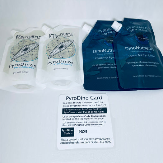PyroDino and DinoNutrient pouches with PyroDino Card