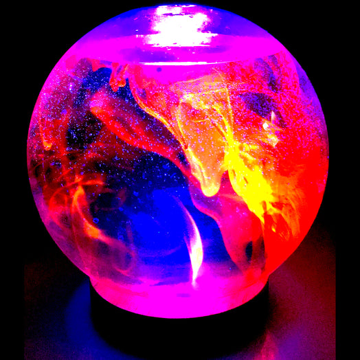 FluoroSphere showing light from FluoroGel