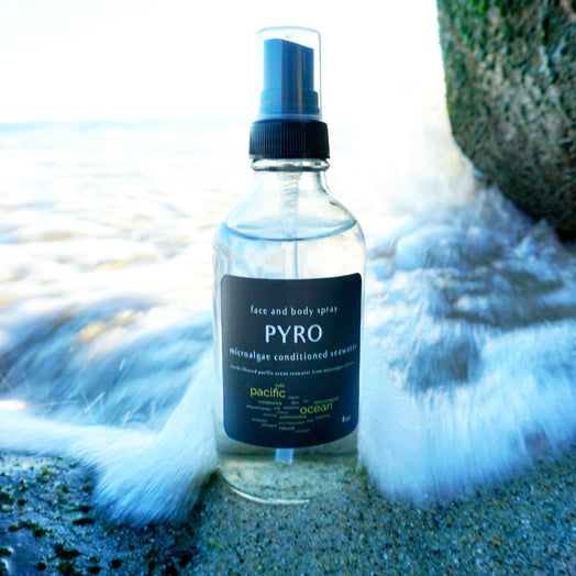 PYRO microalgae face and body spray ocean water wave