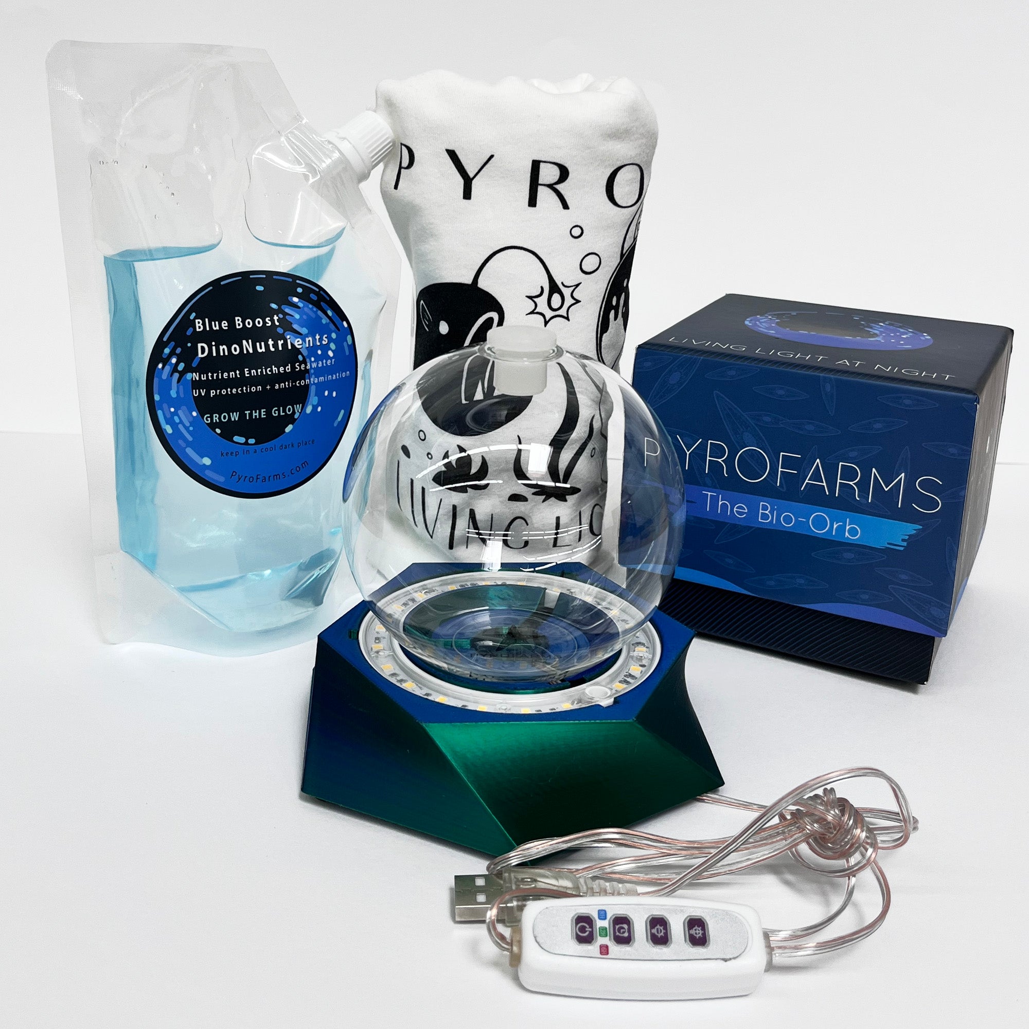 PYROFARMS The Bio-Orb Gift Set with grow light, t-shirt and nutrients