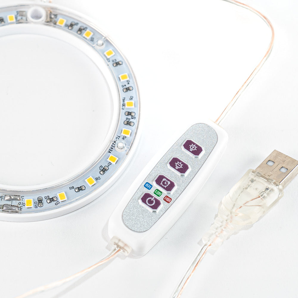 Close-up of the programmable LED controller and light ring