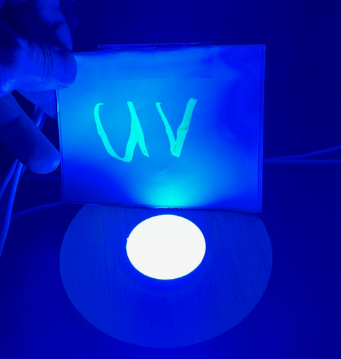 LED UV Base Light for 3D Art Glass, Room Decor and Gemstones and Crystals - USB powered