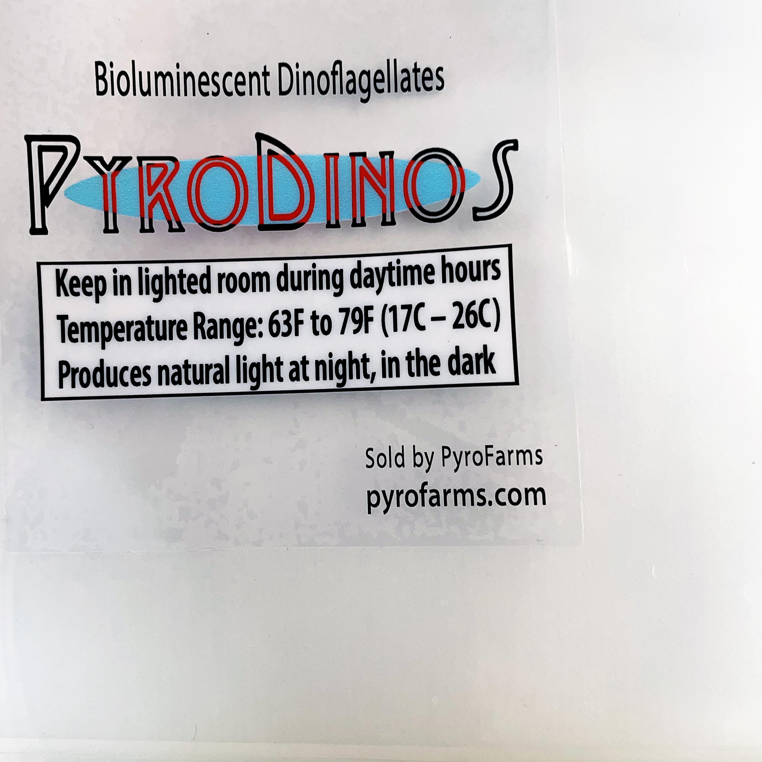PyroDinos bioluminescent algae care and environment recommendations